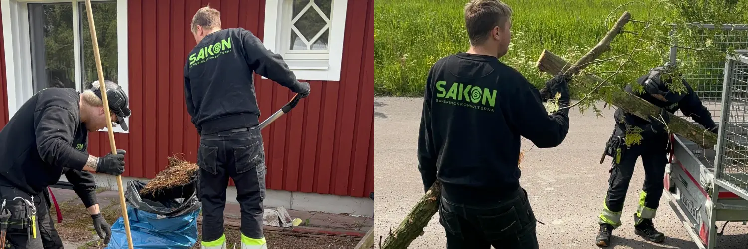 SAKON personal utför trädgårdsarbete