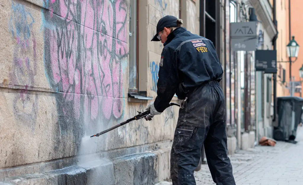 Klottersanering Eskilstuna - Borttagning av klotter från fasader